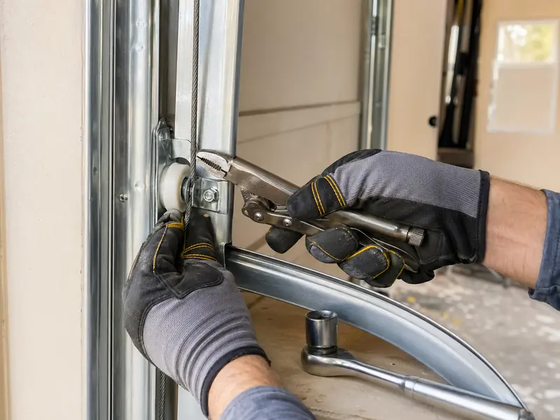 Garage door cable and roller repair